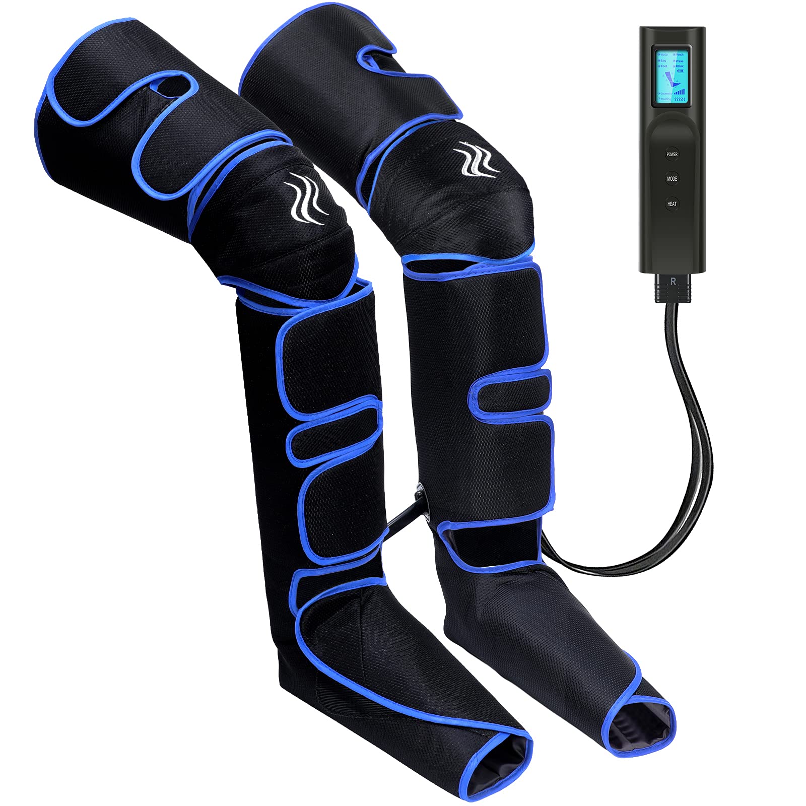 【充電式】フットケア 3段階膝温感 足 トレーニング ふくらはぎ 太もも対応 6コース 3段階強度 リモコン付 20分タイマー自動OFF 装着型 折り畳み可能 お手入れ 収納簡単 33449