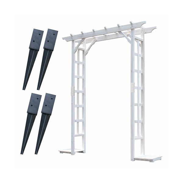 住まいスタイル 天然木パーゴラアーチ金具セット ホワイト BP-R200UB4-WHT メーカー直送