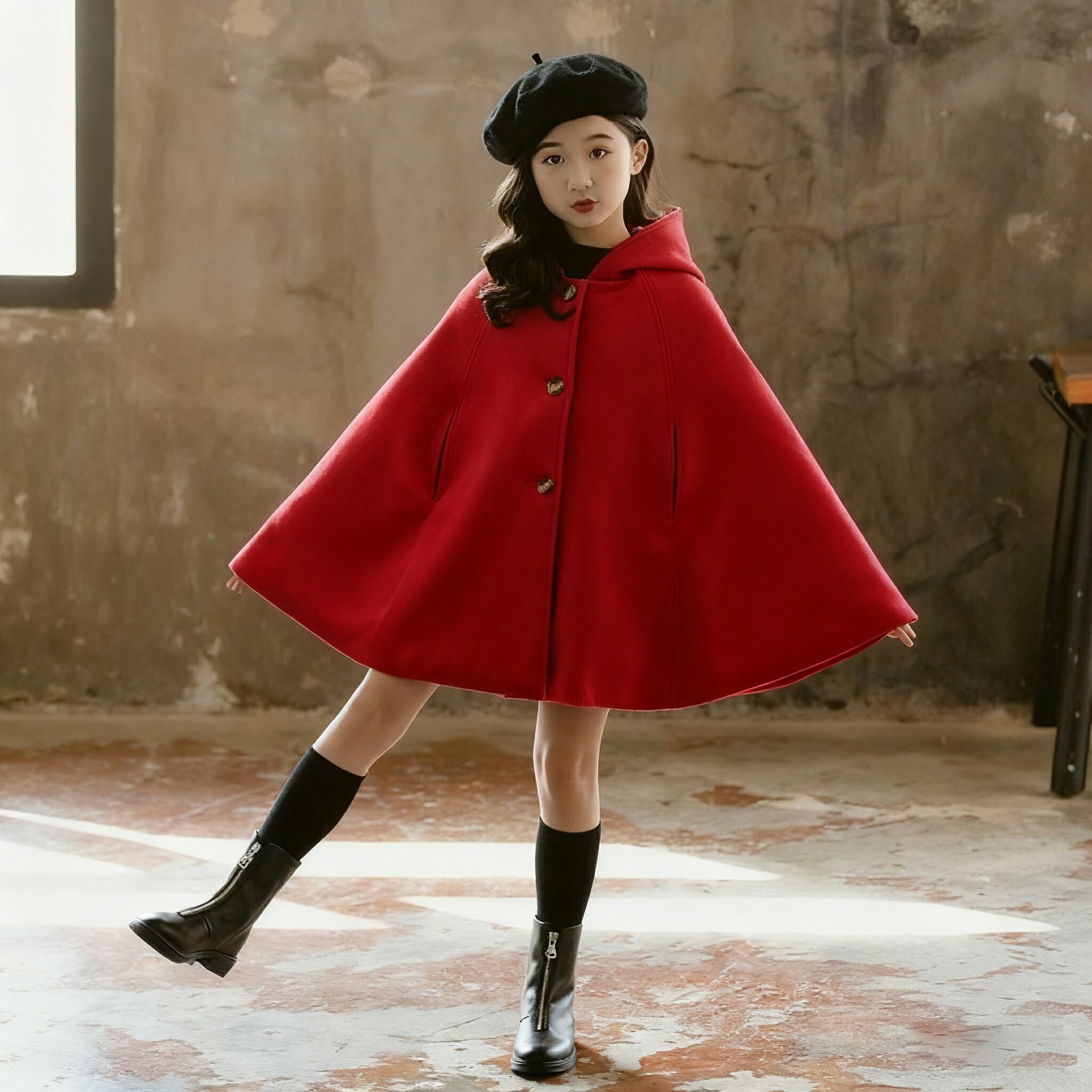 ケープコート マントコート マント キッズ 子供 レッド 赤 キッズコート アウター 入学式 発表会 お宮参り 七五三 キッズ服 女の子服 子供服 スプリングコート ジャケット クリスマス