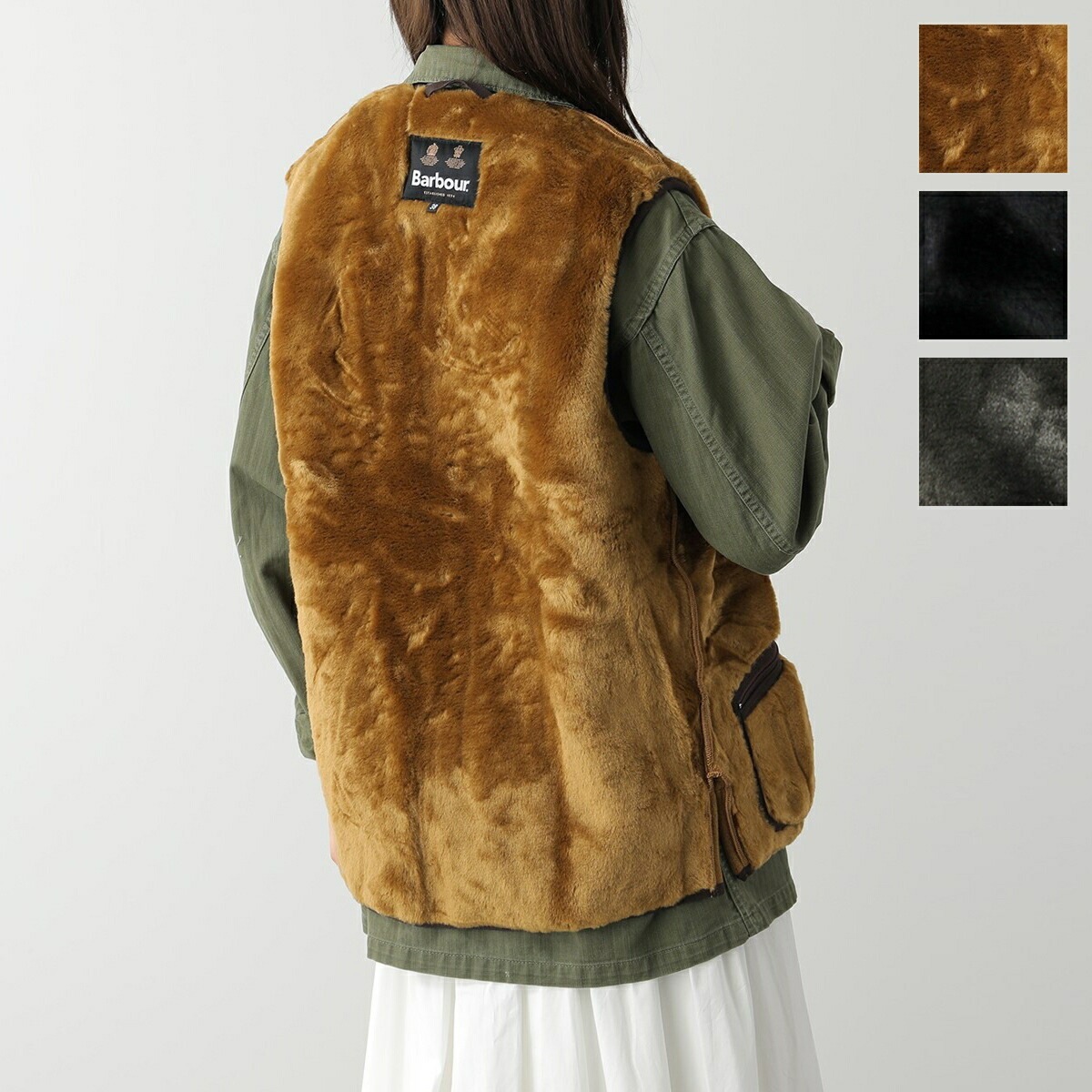 Barbour バブアー パイルライナー MLI0004 WARM PILE WAISTCOAT ZIP IN LINER レディース フロントジップ ファーベスト ジレ フェイクファー カラー2色 16,128円