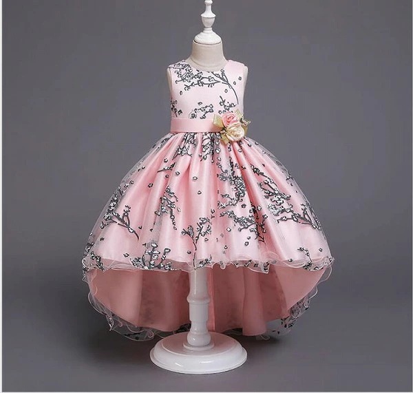 エルゴノミクス子供ドレス パーティー 誕生日 花柄ドレス プリンセス タンクトップドレス トレーンドレス キッズ服