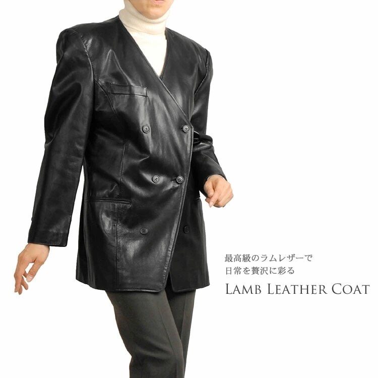 ラムノーカラーハーフコート