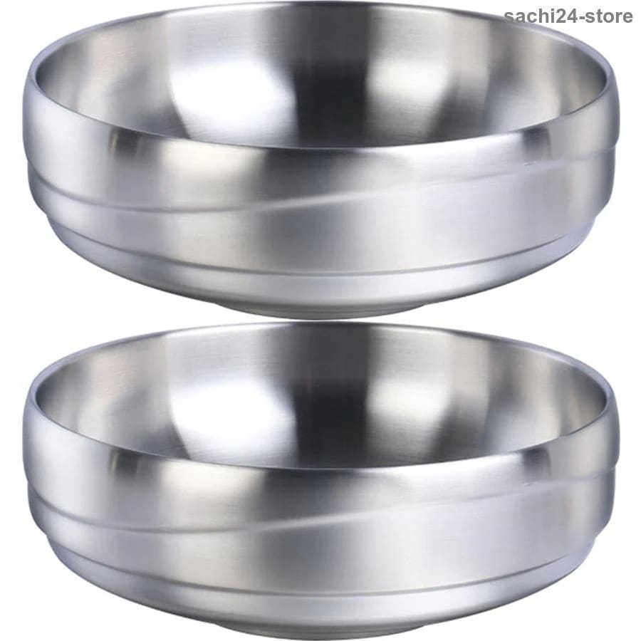 超人気 高評価!!麺鉢 ラーメン丼 ラーメン碗 麺丼 スープボウル ステンレス どんぶり 蕎麦 二重構造 二個セット 保温 保冷 ヌードル ボウル 韓国食器食器 キッチン用品 冷麺器