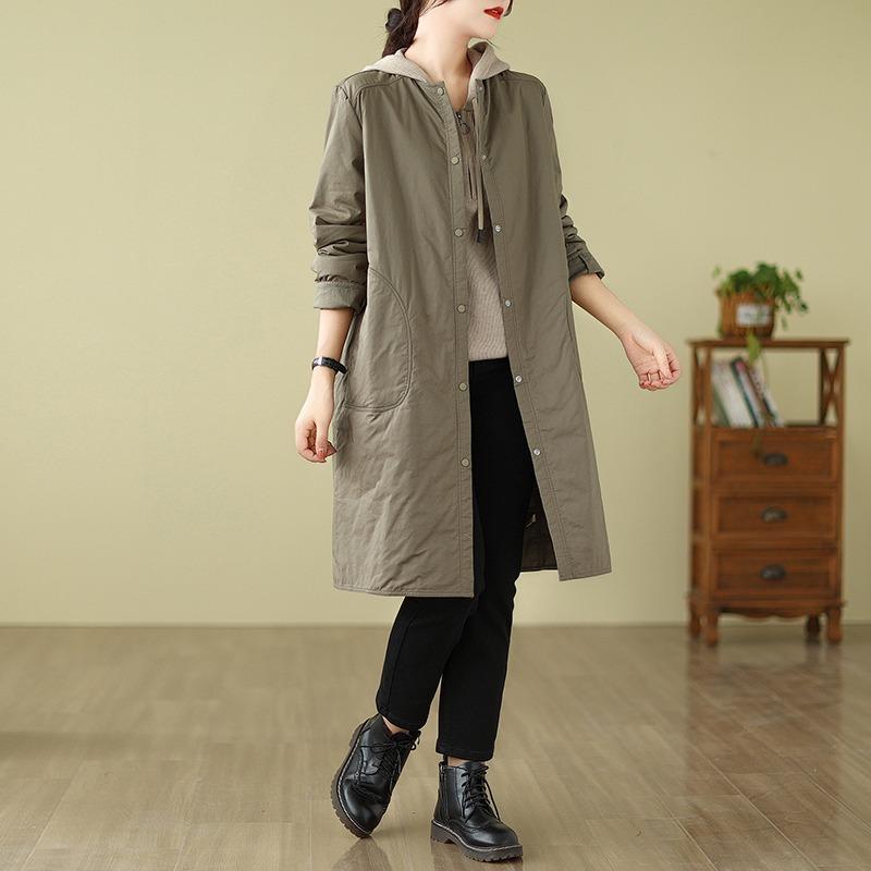 秋服 レディース ファッション オシャレ カワイイ シンプル 大人カワイイ 大きいサイズ ミドル丈 綿 ジャケット 冬 カジュアル コート