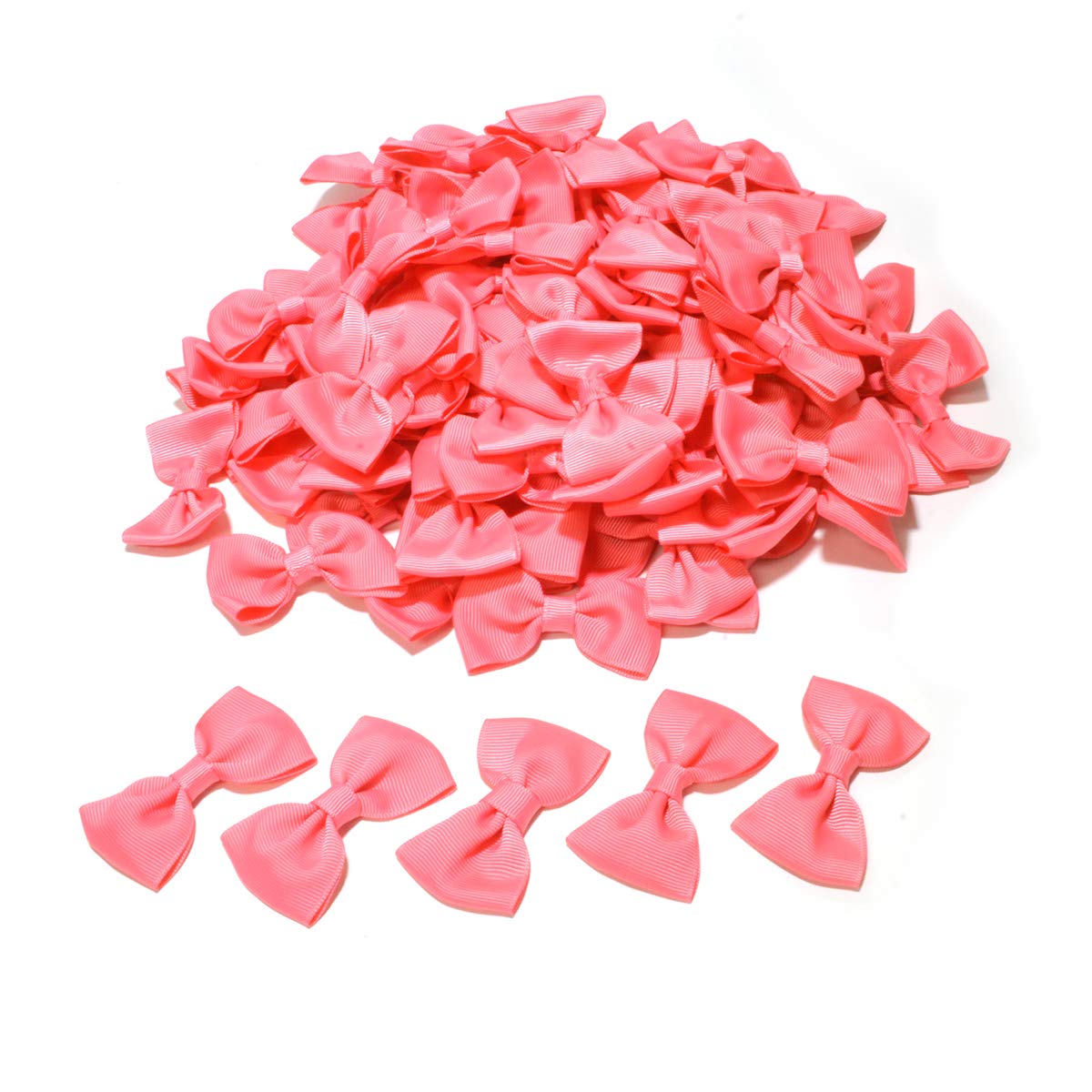 リボン パーツ 同色 11.ピンクＤ(×100個)セット ハンドメイド用 デコ パーツ グログラン ribbon-100p-1