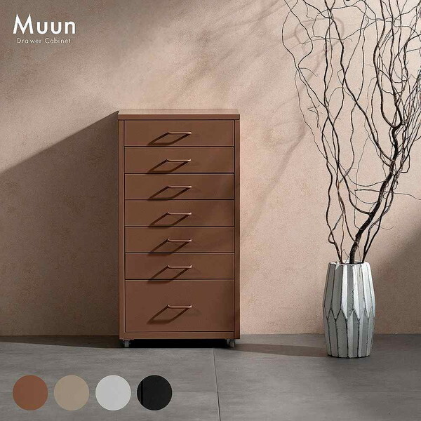 宮武製作所 DCB-7S CPK コーラルピンク Muun(ムーン) ドロワーキャビネット メーカー直送