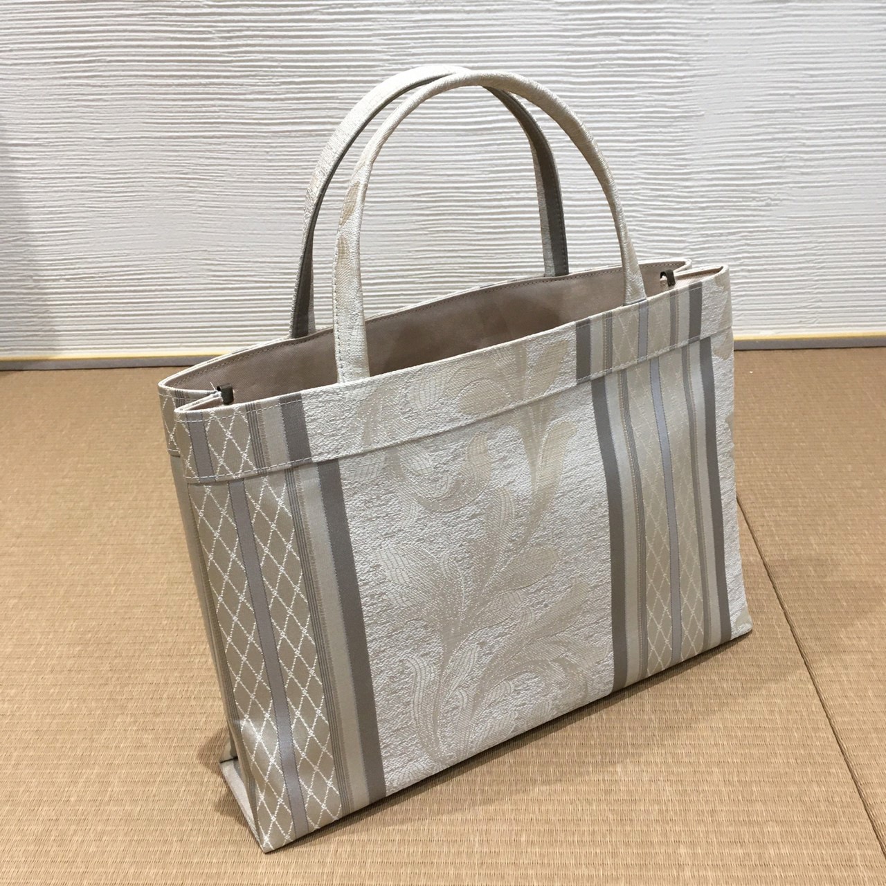 バッグ 横型トート 博多風縞華柄 [bag003]