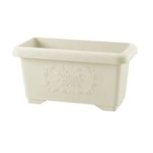 深型 植木鉢/プランター 60型 花柄 アイボリー 3個セット 約幅60cm 目皿付き リッチェル ハナール ガーデニング用品