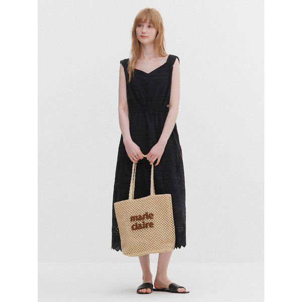 レースストリングスリーブレスロングワンピース(MAGBOP05MBK)