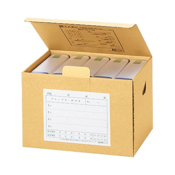 （まとめ） ライオン事務器 文書保存箱 A4・B4用内寸W393×D314×H289mm OL-14 1個 (×10セット)