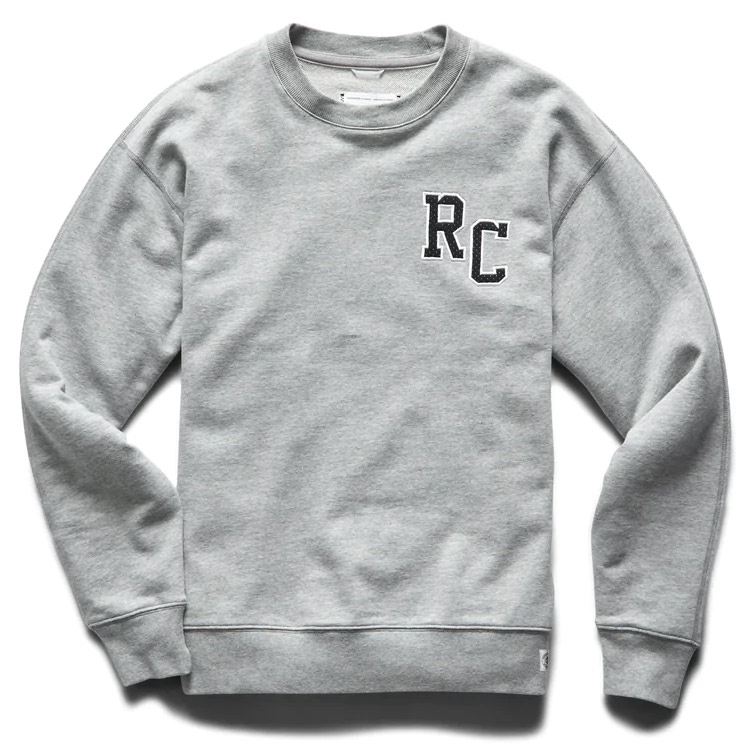 Drop Cap Classic Crewneck S HEATHER GREY #RC-3795