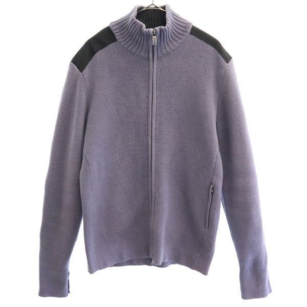 フルジップ ニットジャケット XS グレー×ブラック メンズ