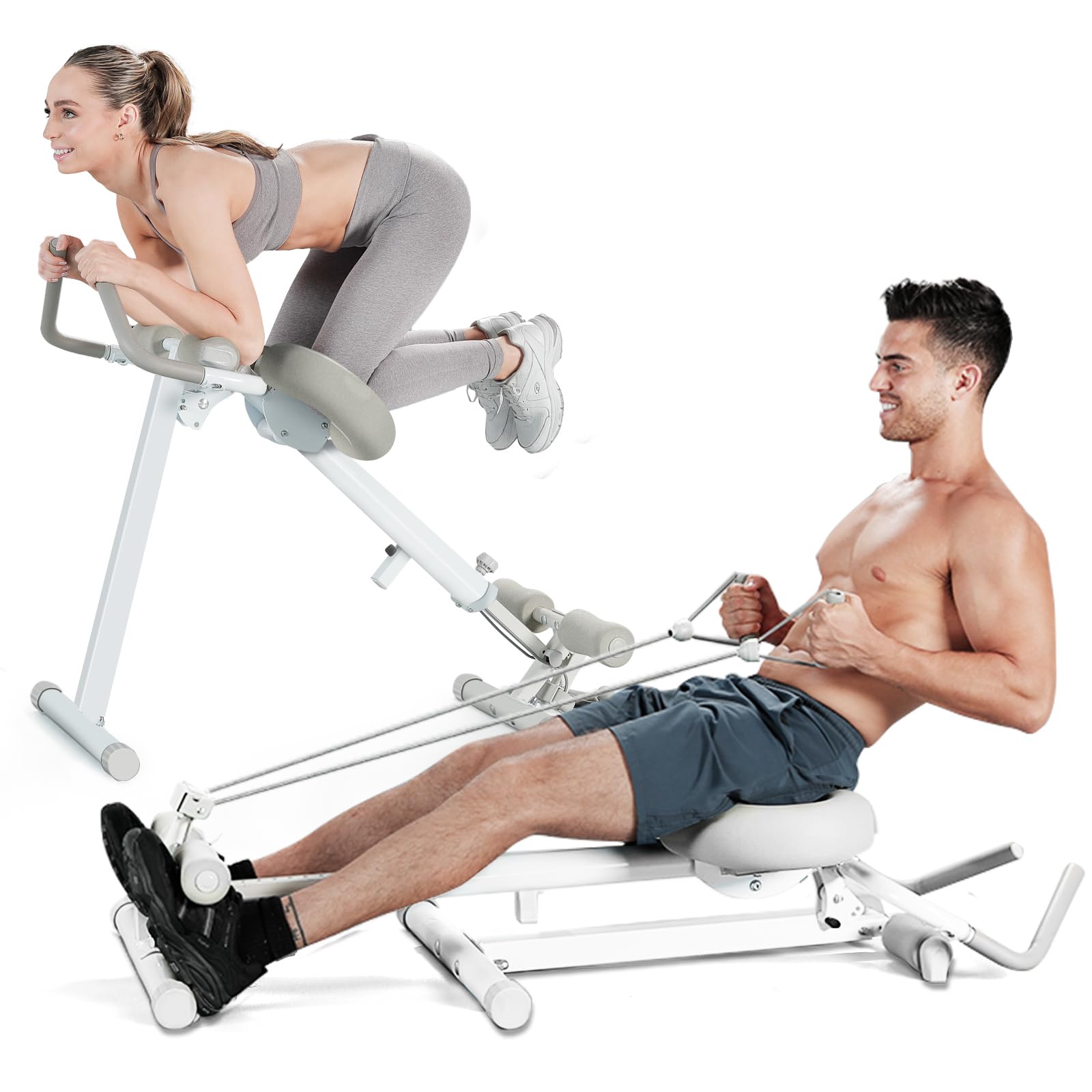 1台4役 腹筋ローラー ローイングマシン アブローラー ローマンチェア ダイエット器具 腹筋器具 腹筋マシン フィットネス機器 有酸素運動 自宅 負荷調節可