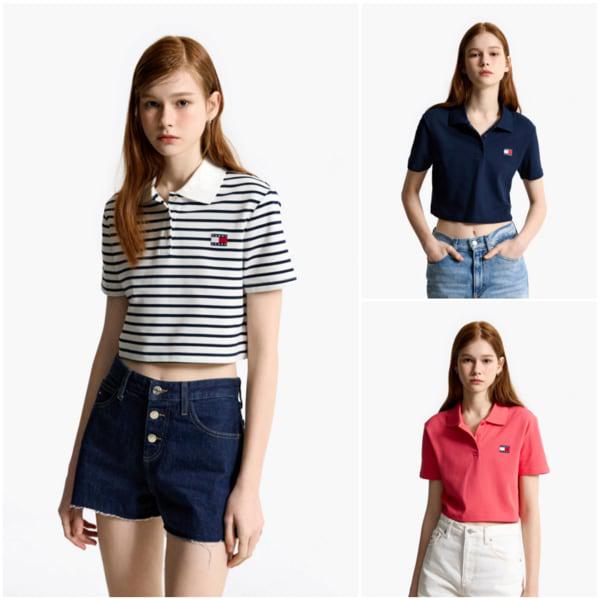 女性クロップドバッジポロシャツ T32F1TKT31TWT1 TOMMY JEANS