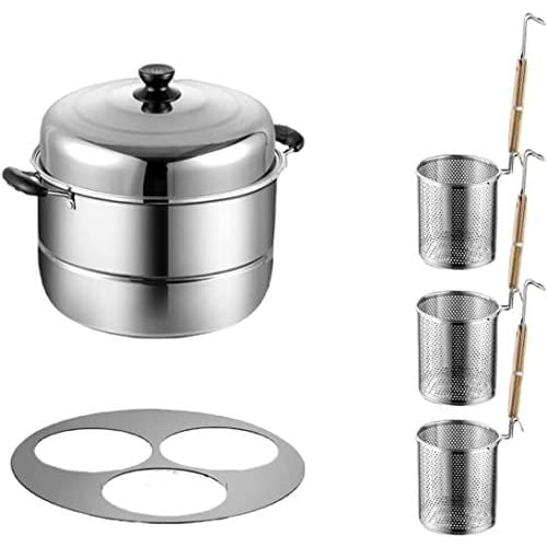 業務用店舗用 そば鍋 麺料理鍋セット ステンレスザル付 ストック鍋寸胴鍋 業務用 ステンレス おでんのです鍋 そばゆで釜 茹麺鍋セット シチューポット 煮込み料