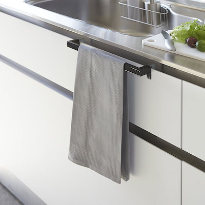 他サイト： キッチンタオル掛け 山崎実業 TOWER タワー キッチンタオルハンガーバー ワイド ブラックの商品画像