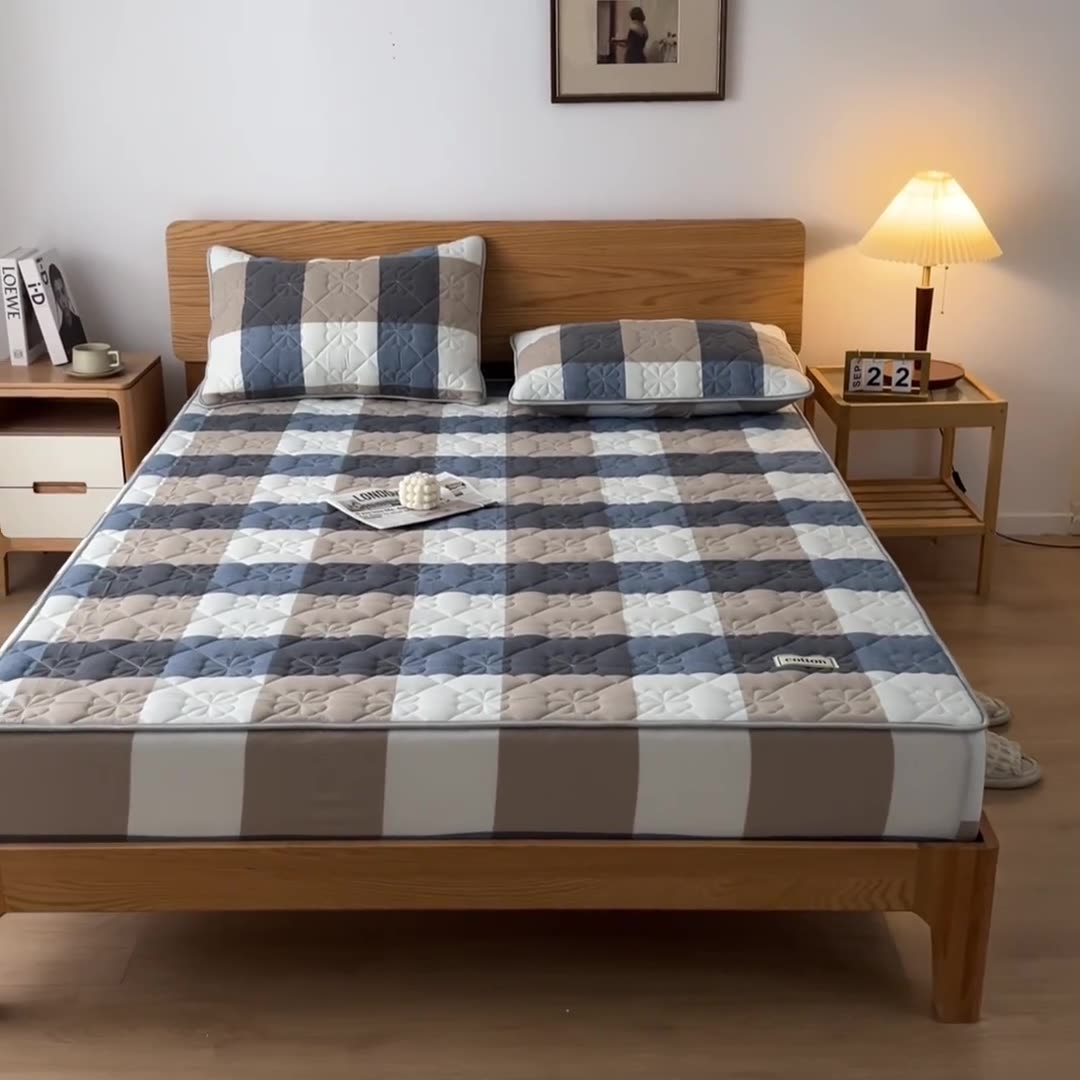 マットレスカバー コットン 防滑 厚手 クッション 保護 シングル ダブル 寝具 代用品