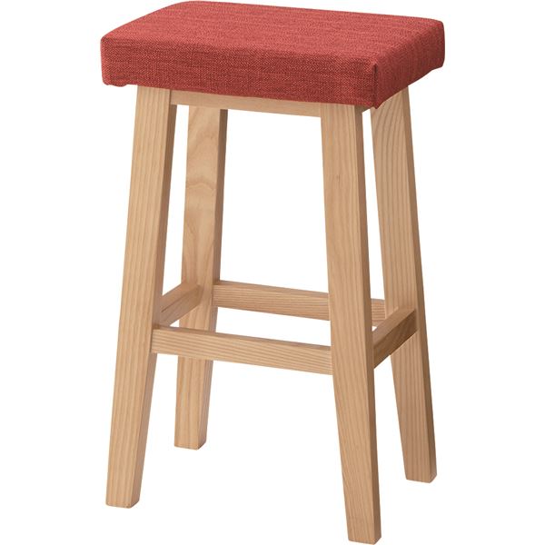 カウンターチェア ハイチェア 幅36cm レッド 木製 バンビ リビング ダイニング 店舗 飲食店 インテリア家具