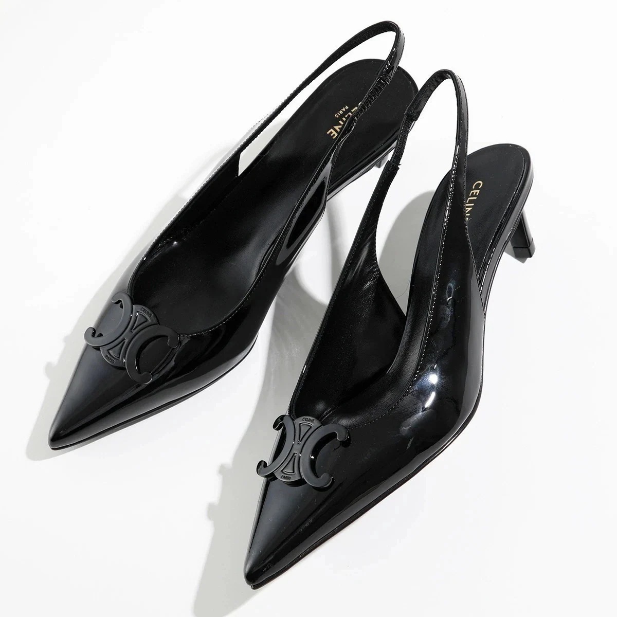 CELINE セリーヌ パンプス ALMA TRIOMPHE アルマ トリオンフ 356834582C.38NO レディース エナメル スリングバック シューズ
