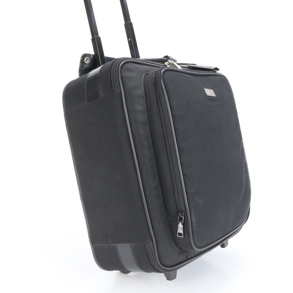 012 0502 レザー×ナイロン スーツケース キャリーケース バッグ 出張 旅行 トランク ブラック 黒 A4 メンズ RRE CP1-9 中古