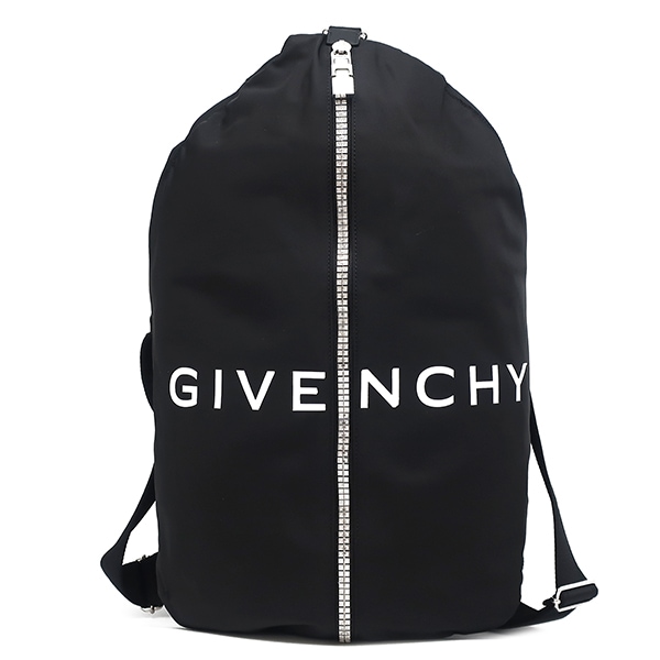 ジバンシイ 2WAYバッグ Gジップ バックパック ナイロン ブラック シルバー金具 黒 ロゴ ボディバッグ リュック BKU038K1JE 【保存袋】【中古】