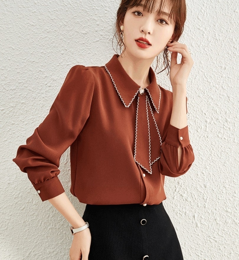 デート モテアイテム シャツ ブラウス 長袖 シフォン 可愛い きれいめ 上品 おしゃれ かっこいい 可愛い ラブリー キュート ガーリー クール モード系 セクシー エレガント 存在感