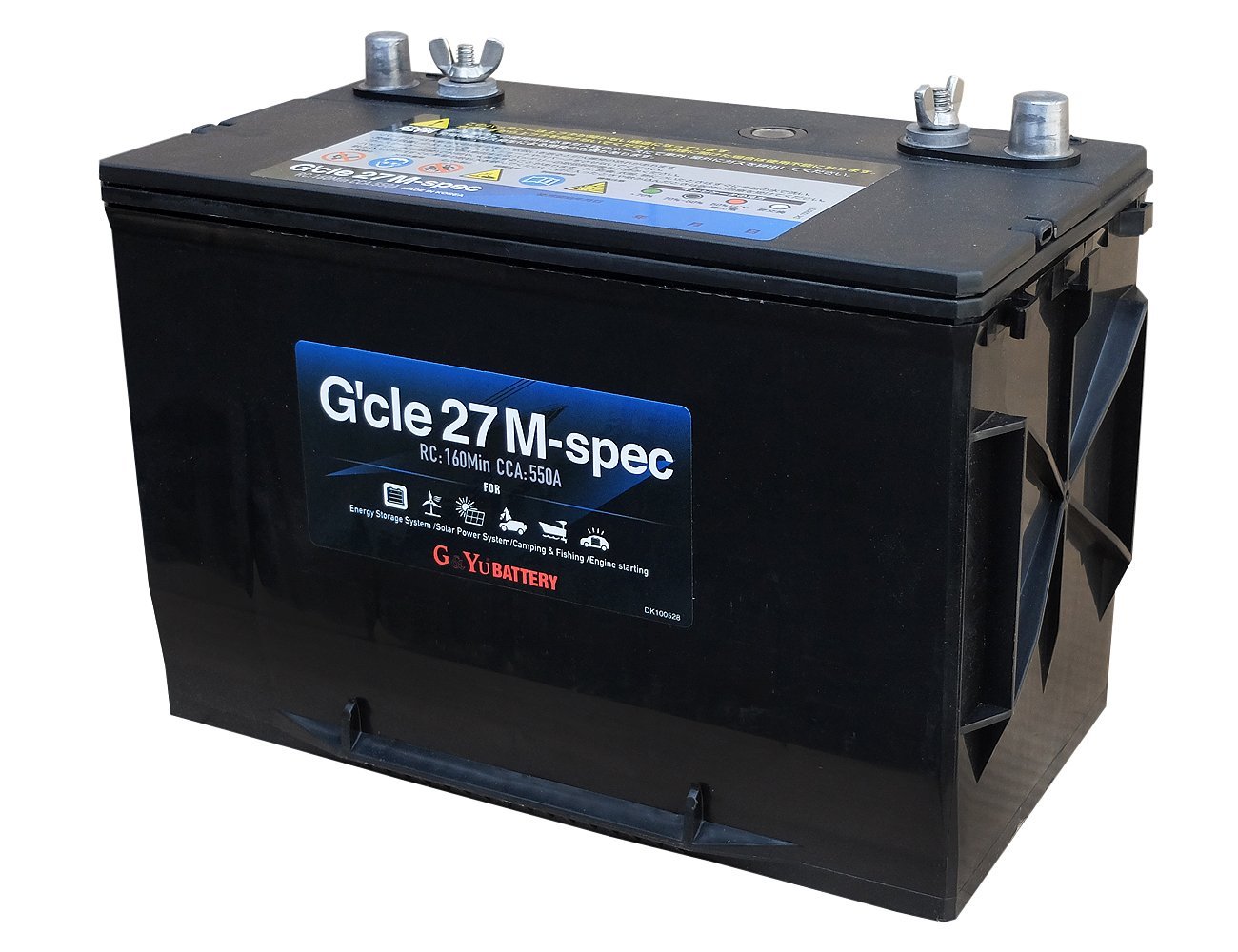 G&Yu[ジーアンドユー] 新ディープサイクルバッテリー Gcle27M-spec （ACデルコ M27MF互換）　 長寿命グレードアップ版　マリンバッテリー 12V ボート キャンピングカー
