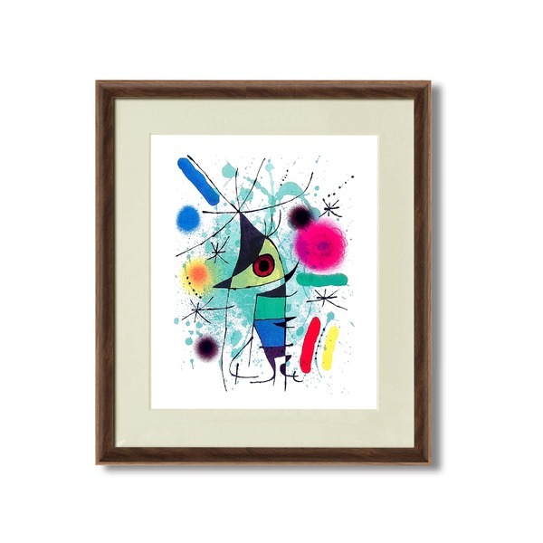 名画額 絵画額 ジョアン・ミロ シンギングフィッシュ Joan Miro Singing Fish ブラウン 額縁 額 フレーム