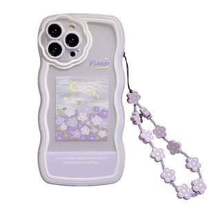 iPhoneケース 油絵の花はiphone 12アップル13 pro max携帯ケース11紫のひもxr女xs全パッケージ14 pに適用