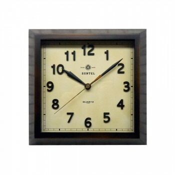 さんてる クォーツ 日本製 スクウェア 掛け時計 アンティークブラウン QL696_AN