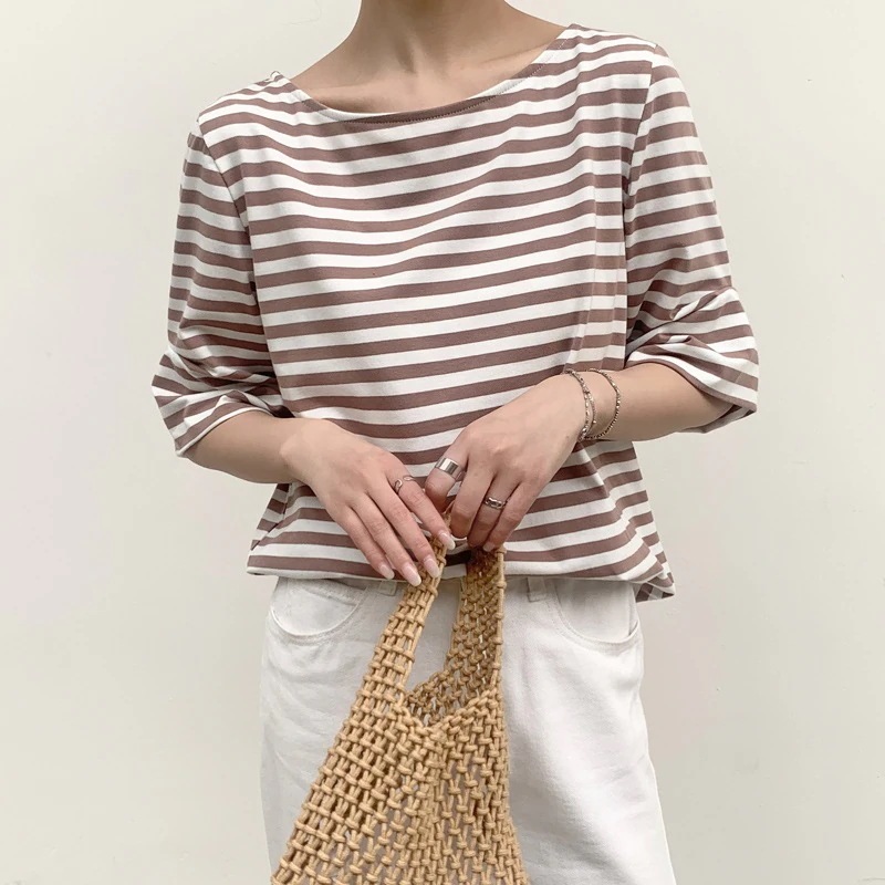 春 夏 五分袖 Tシャツ トップス ゆったり ブラウス レディース 着痩せ リボン レース