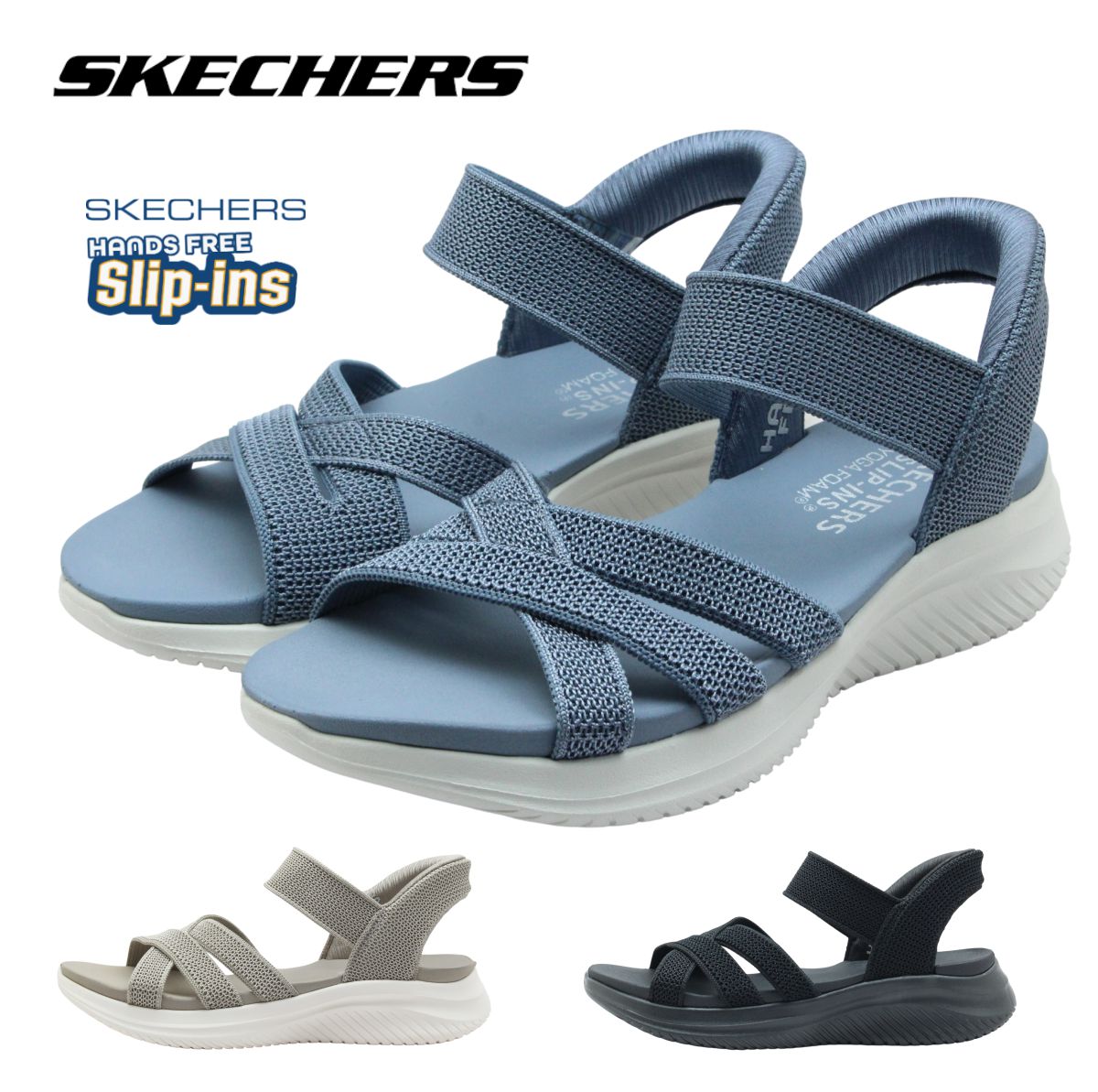 SKECHERS スケッチャーズ 164085 レディース サンダル ハンズフリー スリップインズ ウルトラフレックス 3.0サンダルフォーエバーベター 手を使わずに履ける 靴