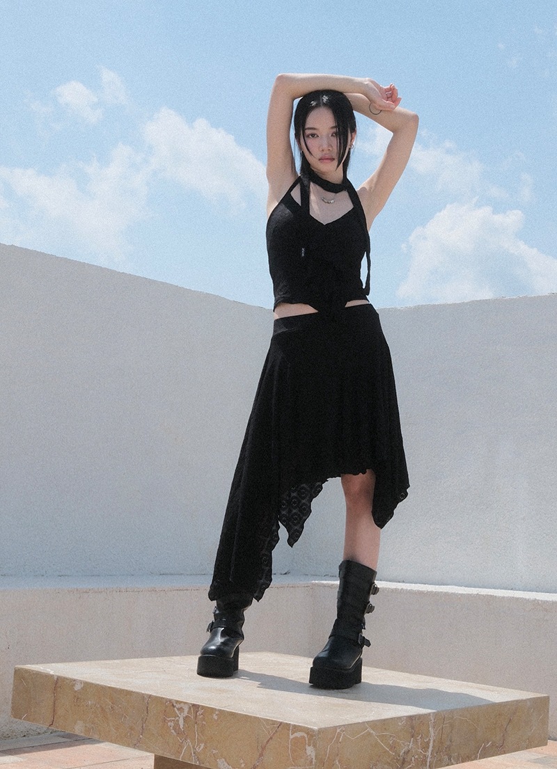 【AS"ON】 SIA UNBALANCE SKIRT 正規品