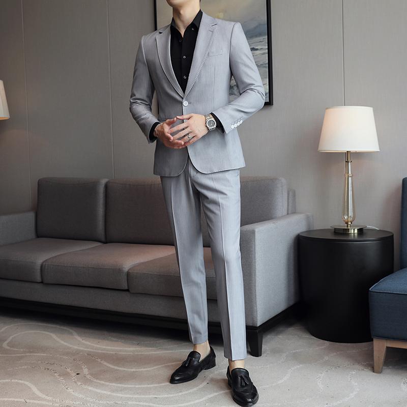メンズ スーツ 秋 上下 セット ビジネス 韓国 スリム ウェディング カジュアル シンプル フォーマル ツーピース 無地 9,130円