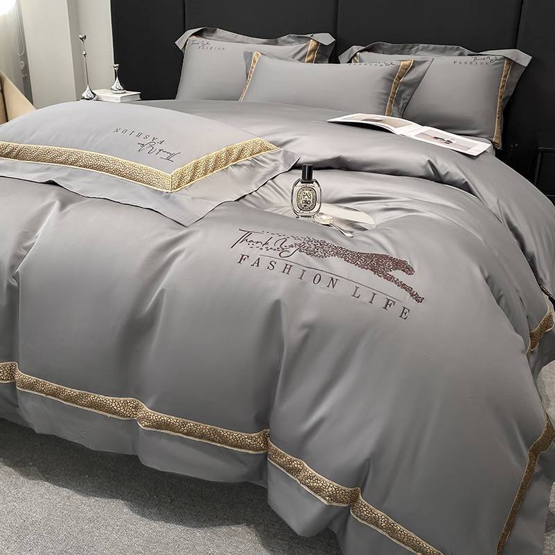 高級ギフトボックス類母子級50*50貢緞子長絨綿刺繡4点セットベッド笠シーツ非天綿