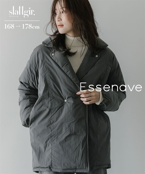 ダウンジャケット・コート 高身長　ブライトタフタファイバーダウンＰコート トールサイズ Essenave