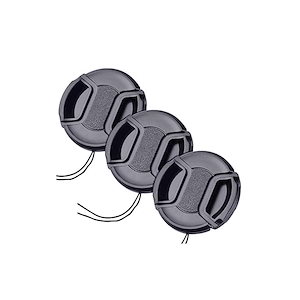 55mm レンズキャップ 3個セット インナー式ワンタッチレンズキャップ 脱落防止フック付き 55mm レンズ保 護用フロントキャップ