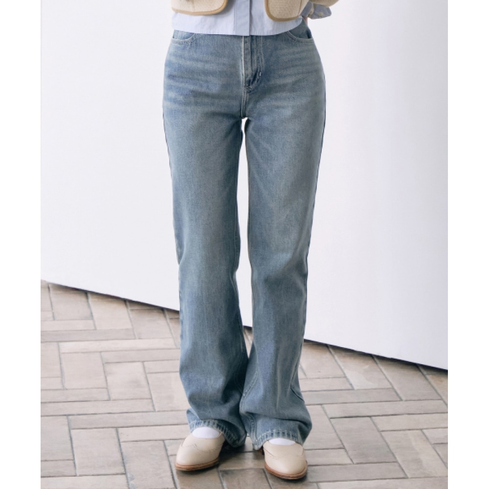 COVERNAT 女性女性セミブーツカットデニムパンツブルー