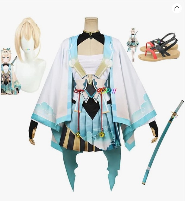 VTuber YouTuber 風真いろは コスプレ道具 武器 ウィッグ靴付き コスプレ衣装 風 コスチューム