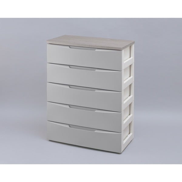 DW-725 グレー デザインウッドトップチェスト グレー メーカー直送