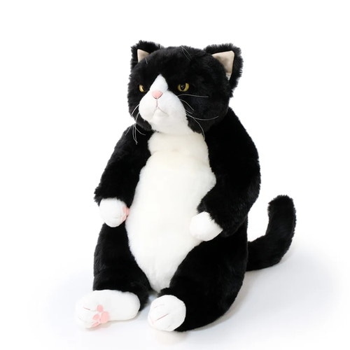 Cuddly カドリー 甚五郎 黒白(約45cm 約650g) ソメゴローとゆかいな仲間たち 猫ぬいぐるみ 【日本製】