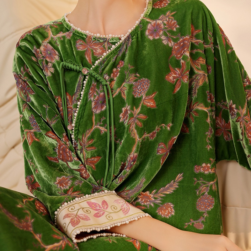 2025中国スタイルの新しいハイエンドレトロバックルジャクアード刺繍ビーズデザインセンス新しい中国のドレスm8038