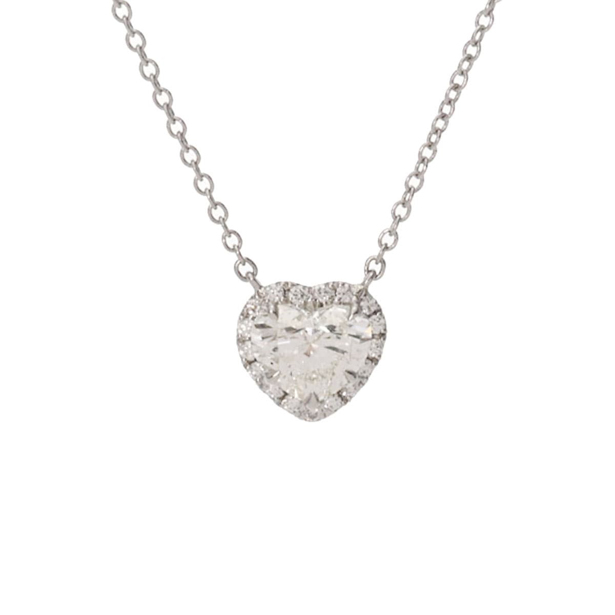 ソレストネックレス ハートシェイプダイヤ 0.85ct I-VS2 レディース Pt950プラチナ ネックレス Aランク 中古 銀蔵 484,000円