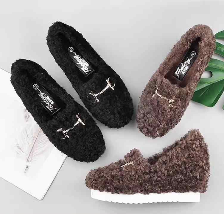 ローファー もこもこ ウェッジソール モカシン 韓国系 ボア パンプス シューズ レディース 黒 茶色 ラウンドトゥ 8cm ハイヒール フラット ゴム ブラック ブラウン オルチャン系 脚長 個性的