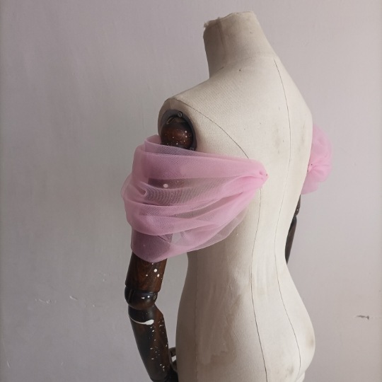 大人気上昇 取り外し袖 ピンク ソフトチュール パフスリーブ オーダー可能