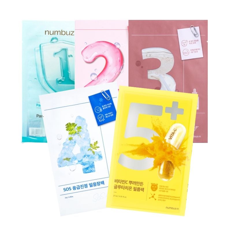 [1+1]1番 2番 3番 4番 5番 ナンバーシートマスク, 10枚