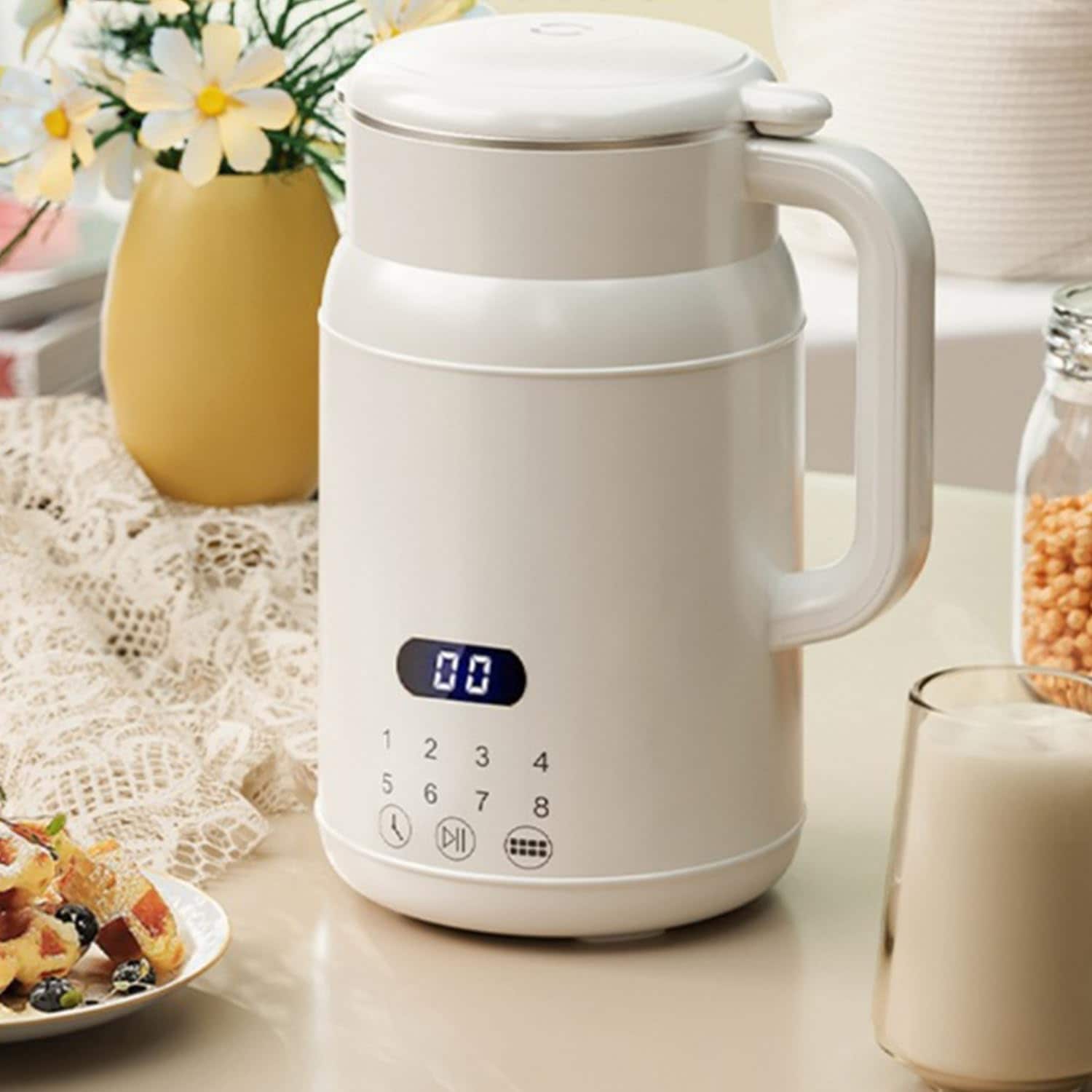 「29分だけで無添加本格豆乳が完成」 MACOLAUDER 豆乳メーカー 24時間予約 1L大容量 スープメーカー お粥メーカー ジャムメーカー ジューサー ブレンダー 無泡豆 無濾過 ステンレス刃1