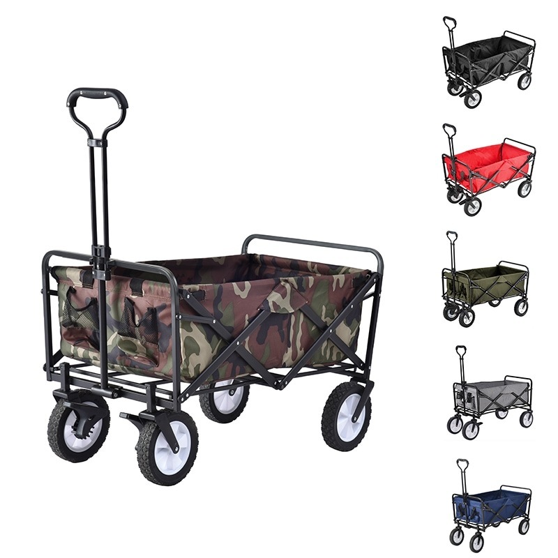 【国内即日発送】キャリーワゴン 折りたたみ式キャリーカート アウトドア用キャリーワゴン 軽量 大容量100L 耐荷重100kg 収納ポケット付 コンパクト ワンタッチ 持ち運び便利