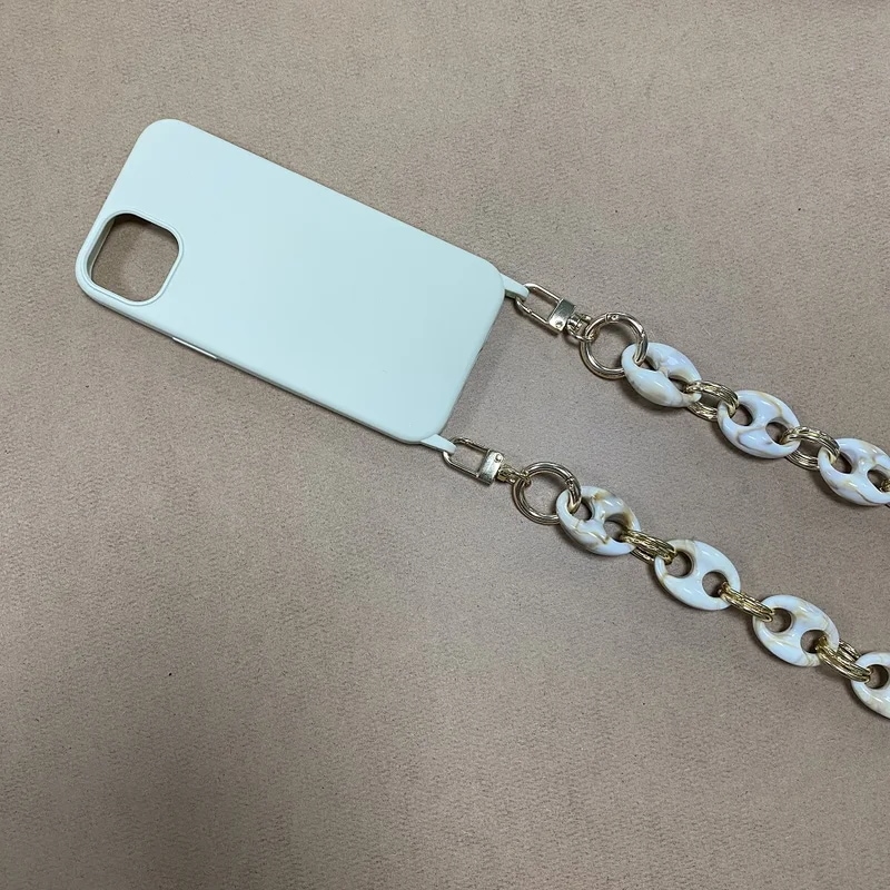 携帯電話ストラップ,女性用ロングチェーン,アクリルバッグ,携帯電話シェル,iPhone xs 13 14 15 pro max,ラグジュアリー,120c For 13 mini 3 ケース&ストラップ