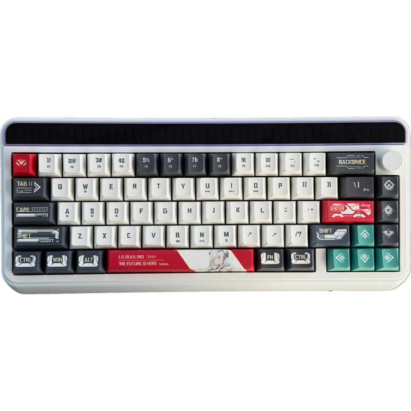 AULA　ゲーミングキーボード ハードコアガスケット構造 アイスロック 独自開発スイッチ オリジナルキャラ White(有線/ワイヤレス)　Hi65JP-WH